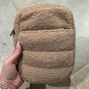 Cozy Tan Shearling Crossbody Bag